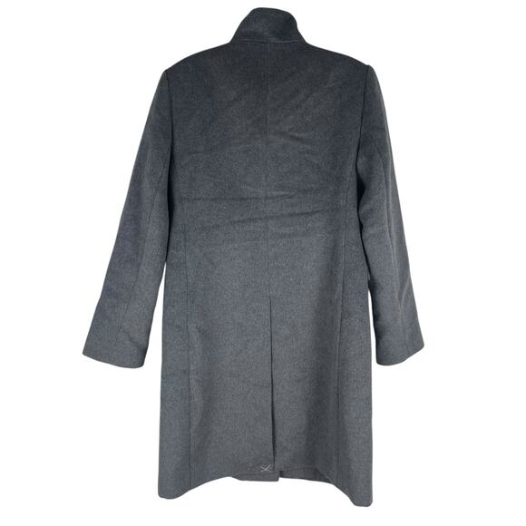 Ann Taylor Funnel Neck Wool Blend Tailored Coat Hidden Button Gray Size S - Picture 7 of 12